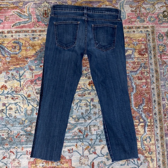 Current/Elliott | Loved Tux Black Lace Skinny Jeans Size 27 - Picture 6 of 8